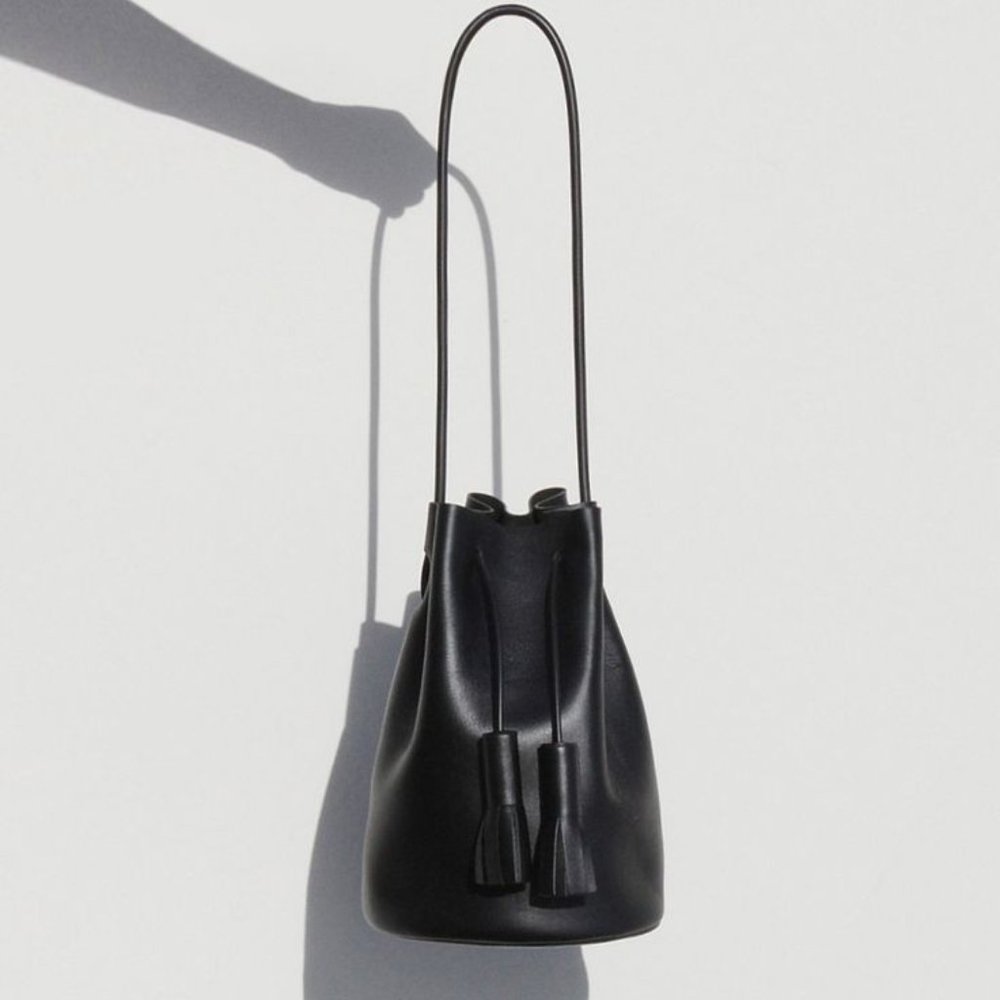 Building Block Soft Leather Bucket Bag